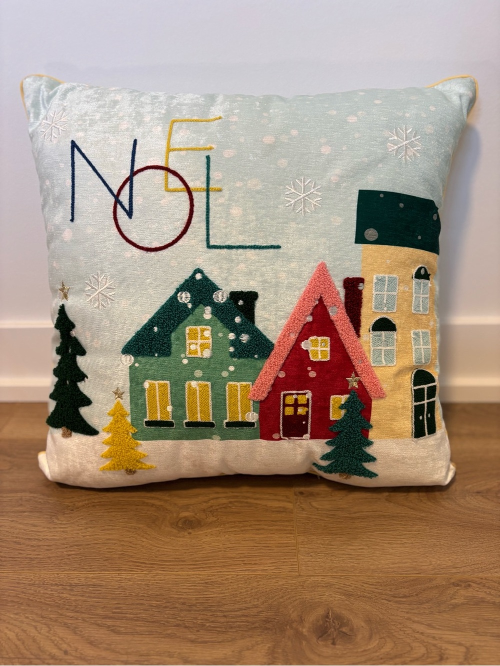 Christmas “NOEL” Winter Village Decorative Throw Pillow